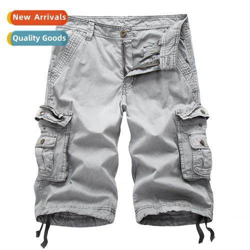 Summer new mens large size work shorts casual beach pants lo