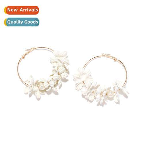 super fairy fashi simple flower earrings female retro elegan