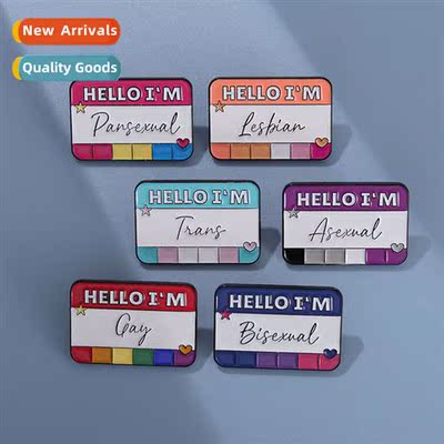 Creative new gender series letters metal pin carto dopamine