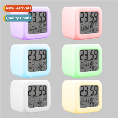 Colorful color-changing light-emting alarm clock LED calenda