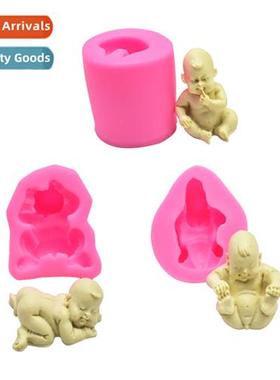 DIY Baking Tools 3 Baby Shapes Flip Cake Purple Mould Chocol