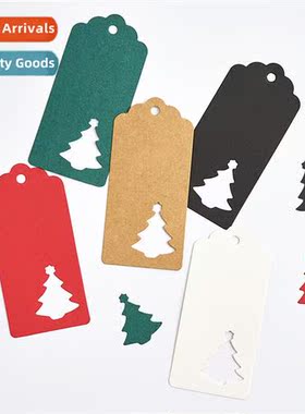 Kraft hanging tags 100PSC/set  hollow Christmas e flower hea