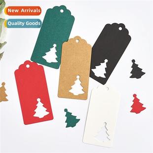 100PSC set flower hanging hea tags Christmas Kraft hollow