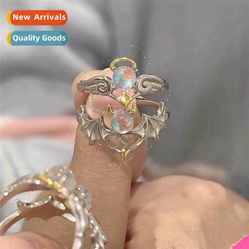 Angels  Dems Silver Plated Moste Couples Ring Open Pair Ring