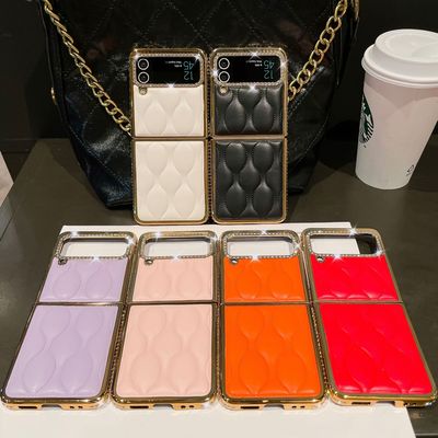 适用Samsung Z Flip4 Electroplating Diamonds Water Ripple Rin