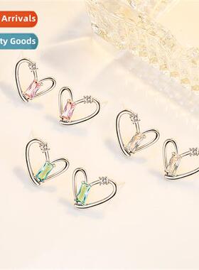 n exaggerated heart-shaped zircia earrings female light luxu