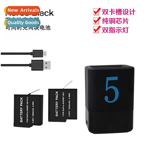 适用gopro hero 5Black Battery Dual Charger Kit GOPRO 5 Camer