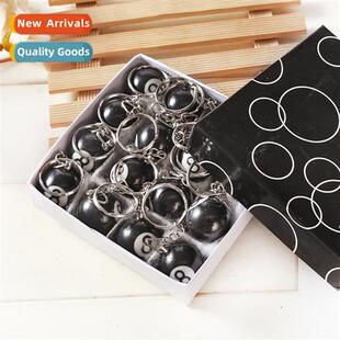 Small black 8 billiards keychain creative simulati billiards