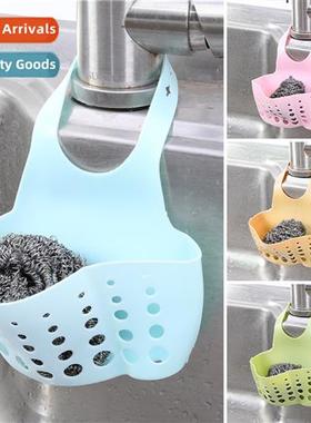 Kchen Shelf Faucet Spge Drainer Hanging Adjustable Snap Pock