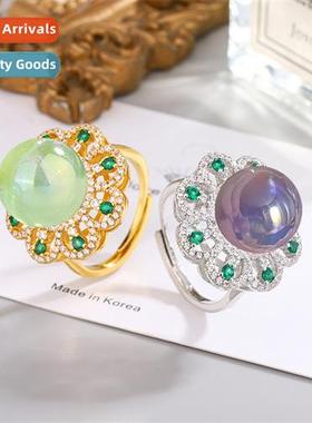 Open adjustment mermaid girl acrylic dazzle color pink purpl