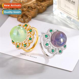 Open adjustment mermaid girl acrylic dazzle color pink purpl