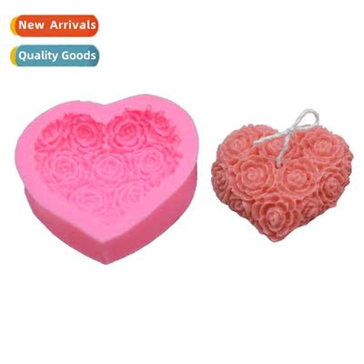ChipKai Rose Heart Silice Mould Aroma Candle Cake Fdant Choc