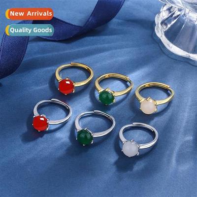 Vintage palace imati agate chalcedy ring female gift mom tem