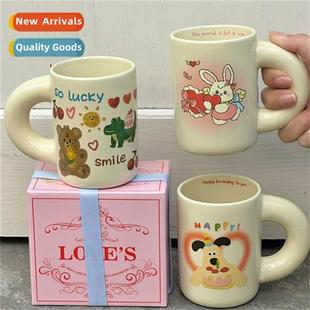cute graffi ceramic box mug cup original bear Gift carto