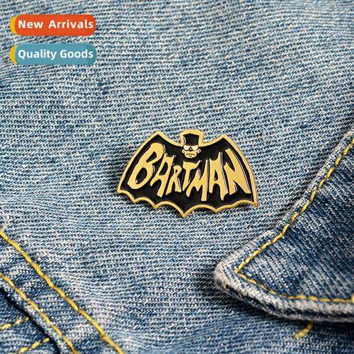 Bartman Enamel Pin Black Carto Enamel Bat Brooch Anti-Shine
