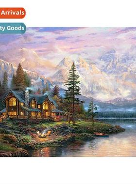 New h-applied full diamd living room lscape decorati paintin