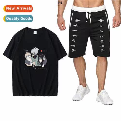 Japan anime Naruto Naruto Sasuke Kakashi printed short-sleev