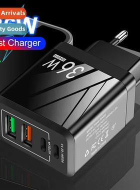 LED Stard 36WPD QC3.0+2.4A Type-c 2 USB Fast Charger Phe Cha