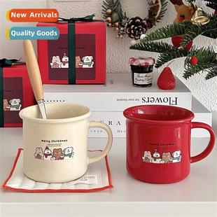 cup Christmas carto bear new Year mug cfee Ins ceramic New