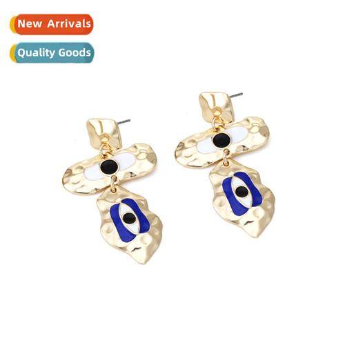 Ins style retro alloy oil drop devils eye earrings persalize