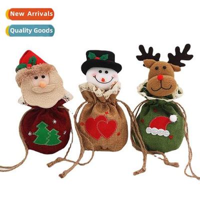 Christmas gift bag 15*18cm three-dimensial carto Santa Claus