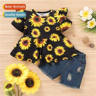 sunflower fall holes top print new 2020 spring Girls