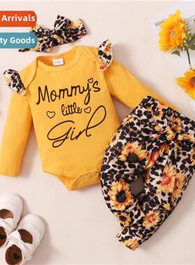 Girls spring  fall 2022 new n lg-sleeved letter print top +