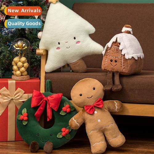 ins cute Christmas wreath gingerbread man snow house small h