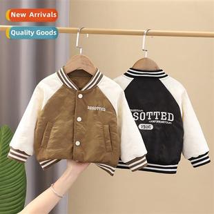 old basebal jacket new winter 2023 baby Boys years fall