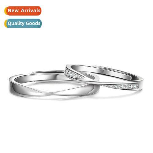 Möbius Couple Rings niche ins premium feel silver plated ri