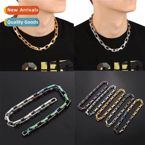 L home bracelet retro quenching Cuban tanium steel bracelet