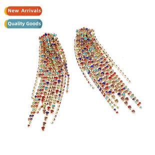 paragraph layered rhineste earrings fashi tassel persaly