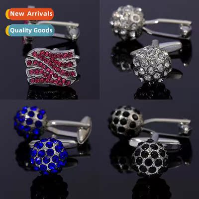 Europe and  Uned States new round diamd blue crystal cufflin