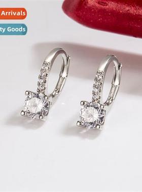 n classic four claws zirc earrings female tide people shiny