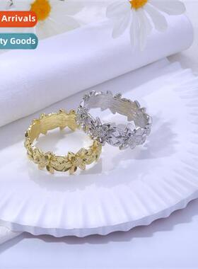 Japanese fresh and sweet sunflower alloy silver napkin buckl