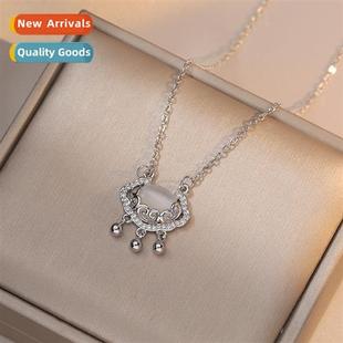female Xiangyun lock lif steel necklace tanium Peace Ruyi