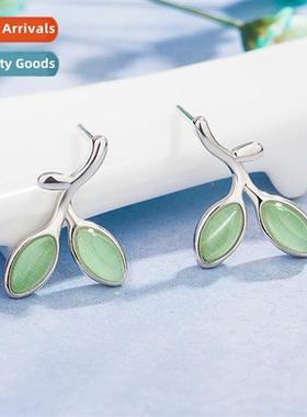 n green fresh earrings female cats eye ste shoots cute earri