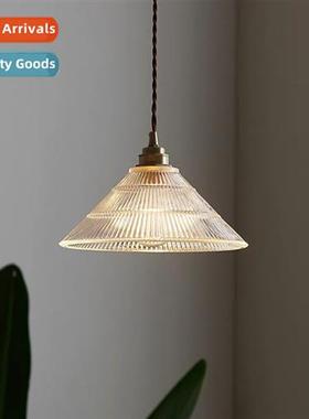 Ins style Japanese retro Scinavian brass glass chelier Ameri