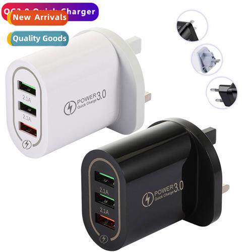 3A QC3.0 3USB Cell Phe Fast Charger Smartphe Tablet Charging