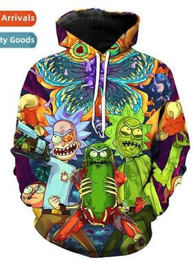 Rick  Morty 3D Movie Mster Print Hooded Sweatshirt