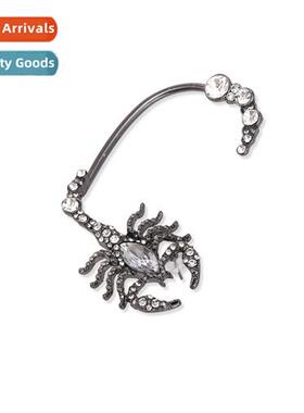 Ins style exaggerated alloy wh glass scorpi ear clips persal