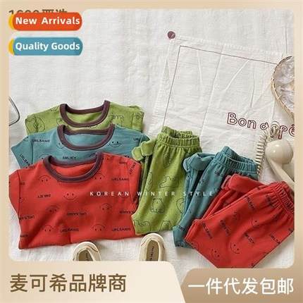 Childrens wool pull frame carto homewear su fall  winter boy