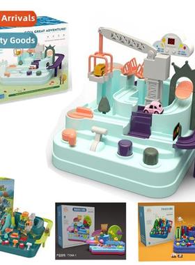 Dinosaur educatial toys train set track car parking lot car