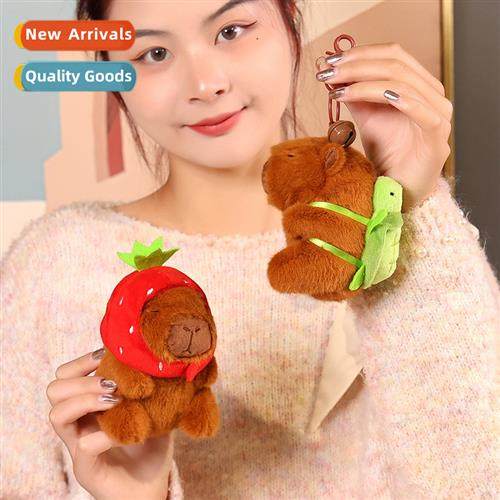 Plush toys cute carto couple capi bara bag keychain pendant