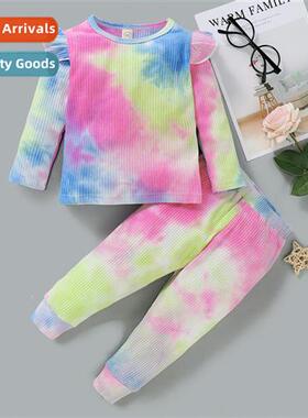 Girls Spring  Autumn 2021 new   in small children tie-dye pr