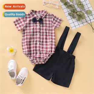 2021 new short Spring sleeved printed Autumn plaid Girls