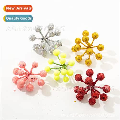 New 11 Heads Gold Dust Sequin Fru Christmas Tree Rattan Wrea