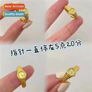 gold watch 18k book yellow ring small couple red clock