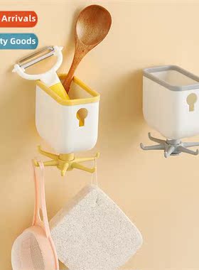 -adhesive plastic rotating rack 6 claw hooks kchen 360 degre