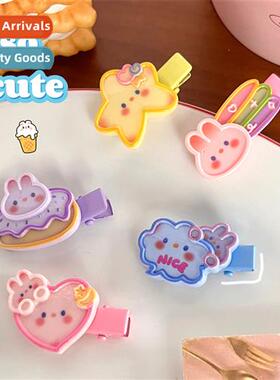 Cute mini rabb  clips ins wind girl heart side clip bangs cl